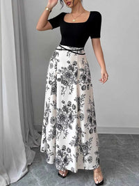 Floral Print Square Neck Maxi Dress 100100720622847 46 Affordable Fashion Under $100 Jerry's Apparel 