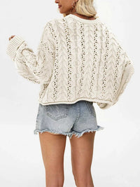Chic Cable Knit Half-Button Openwork Sweater 100100449594474 54 Affordable Fashion Under $100 Jerry's Apparel 