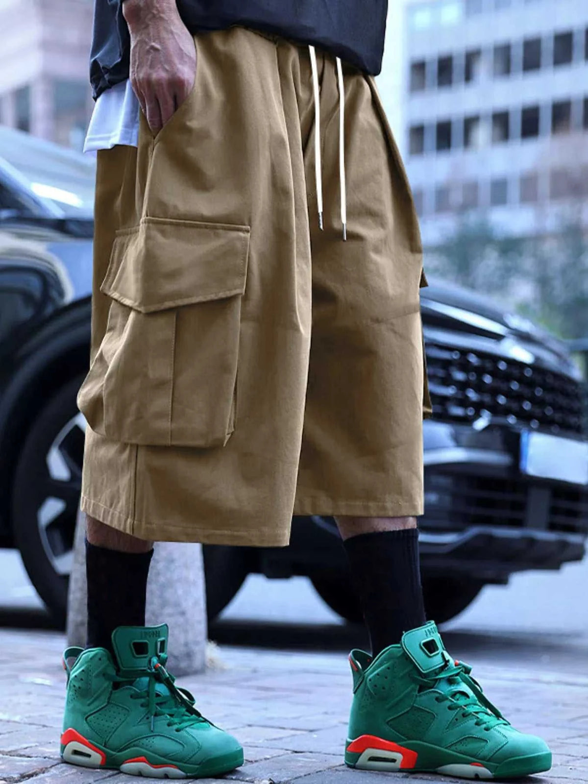 Men's Full Size Cargo Shorts with Drawstring Waist Plus Size 100400558150756 44 Affordable Fashion Under $100 Jerry's Apparel 