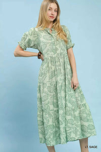 Umgee Paisley Print Tiered Midi Dress 100100646651075 64 Affordable Fashion Under $100 Jerry's Apparel 