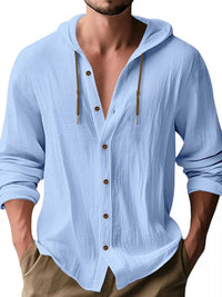Men's Full Size Drawstring Button Up Hooded Shirt Plus Size 100400342526888 29 Affordable Fashion Under $100 Jerry's Apparel 