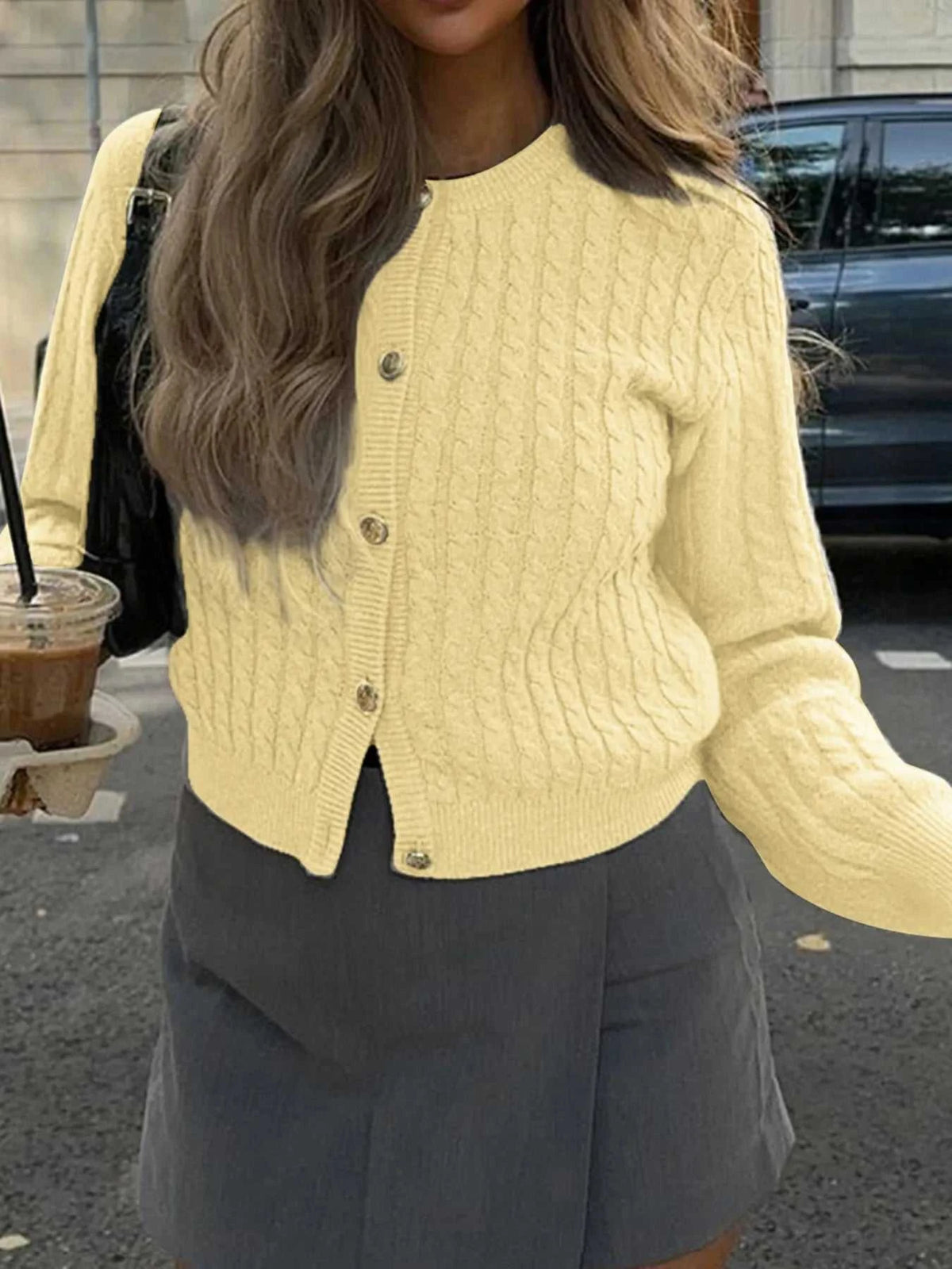 Cable Knit Button-Up Cardigan 100100747145212 57 Affordable Fashion Under $100 Jerry's Apparel 