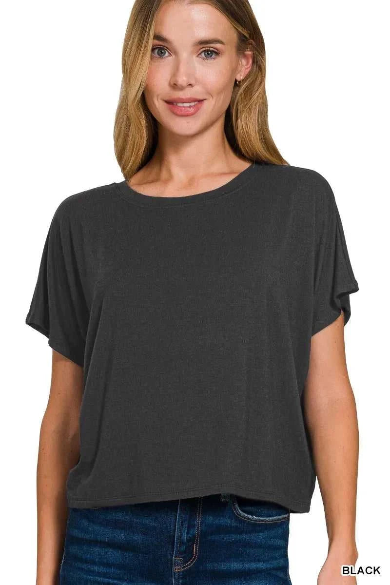 Zenana Round Neck Short Sleeve Cropped T-Shirt 100100475311872 22 Affordable Fashion Under $100 Jerry's Apparel 