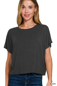 Zenana Round Neck Short Sleeve Cropped T-Shirt 100100475311872 22 Affordable Fashion Under $100 Jerry's Apparel 