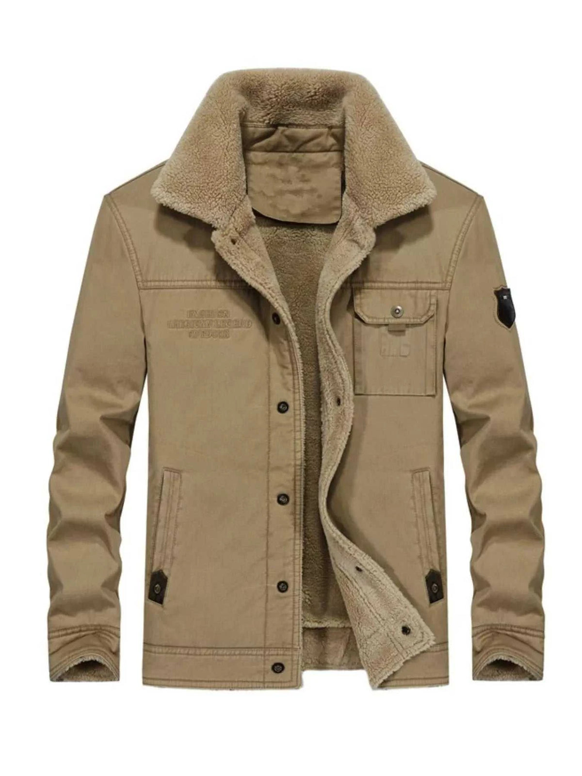 Men's Plus Size Solid Color Sherpa Lined Jacket 100400049406242 91 Affordable Fashion Under $100 Jerry's Apparel 