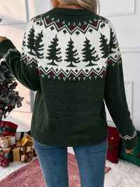 Christmas Tree Pattern Round Neck Sweater 101002229661667 54 Affordable Fashion Under $100 Jerry's Apparel 