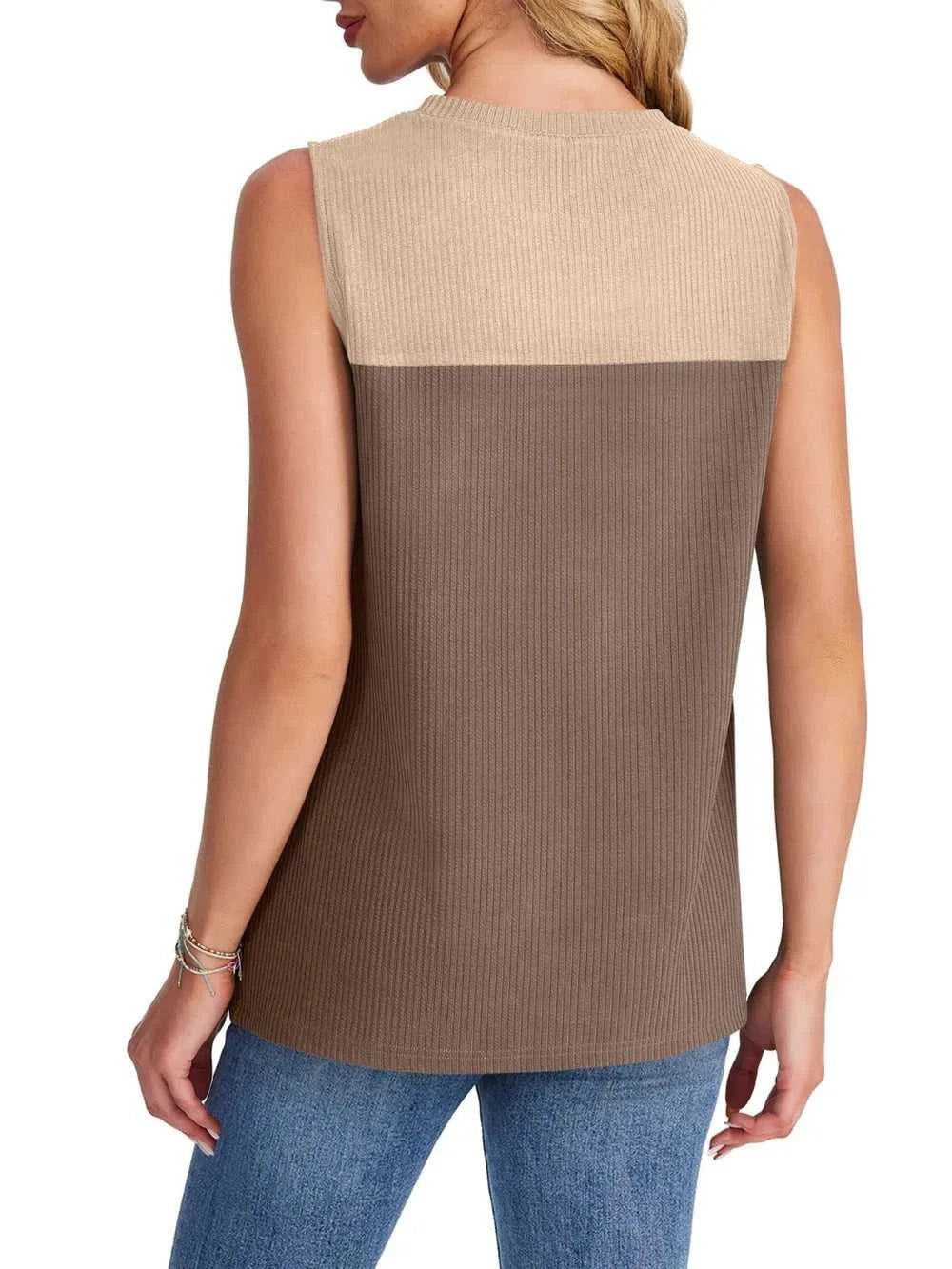 Color Block Round Neck Tank 100100795101366 16 Affordable Fashion Under $100 Jerry's Apparel 