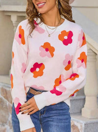 Floral Crew Neck Long Sleeve Sweater 100100152678985 50 Affordable Fashion Under $100 Jerry's Apparel 
