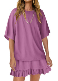 Round Neck Half Sleeve Tee and Skirt Set 100100917549398 34 Affordable Fashion Under $100 Jerry's Apparel 