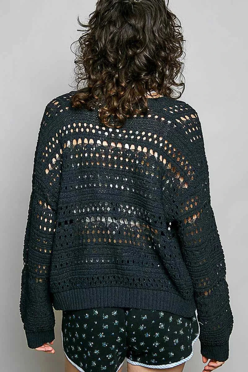 POL Open-Knit Floral Button Cardigan 100100621311311 66 Affordable Fashion Under $100 Jerry's Apparel 