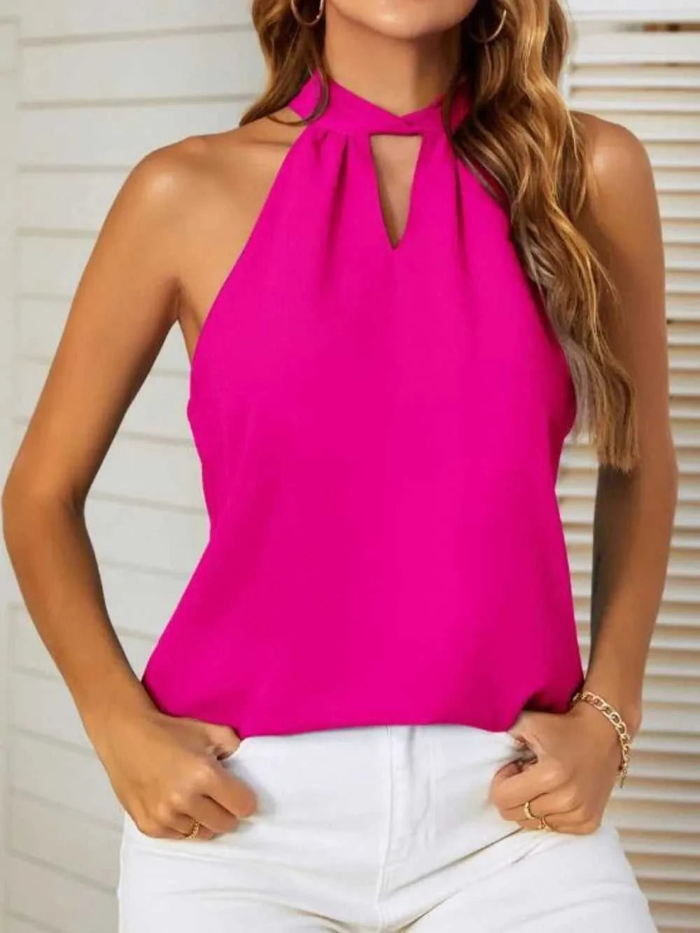 Mandy Cutout Grecian Neck Tank 100100532181219 21 Affordable Fashion Under $100 Jerry's Apparel 