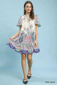 Umgee Paisley Flutter Sleeve Mini Dress 100100066471929 57 Gifts for Her Jerry's Apparel 