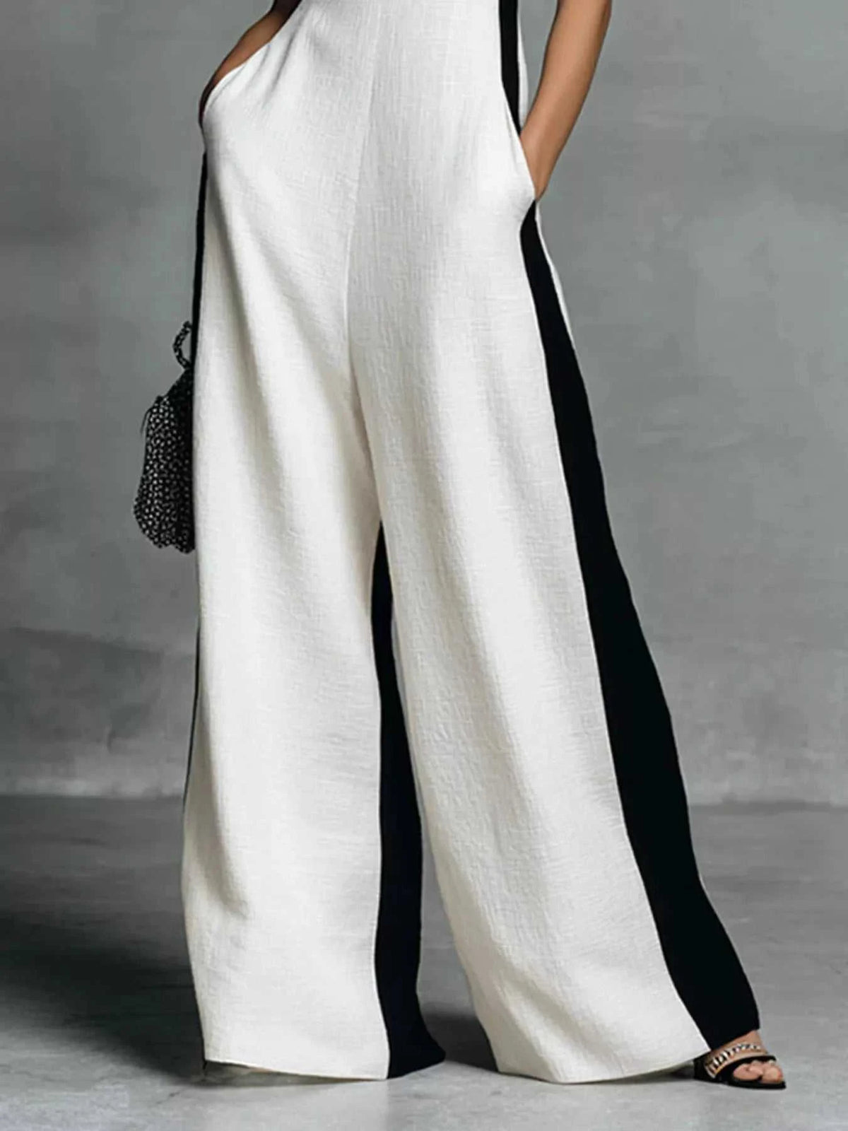 Contrast Trim V-Neck Sleeveless Jumpsuit 101001943671189 38 Affordable Fashion Under $100 Jerry's Apparel 