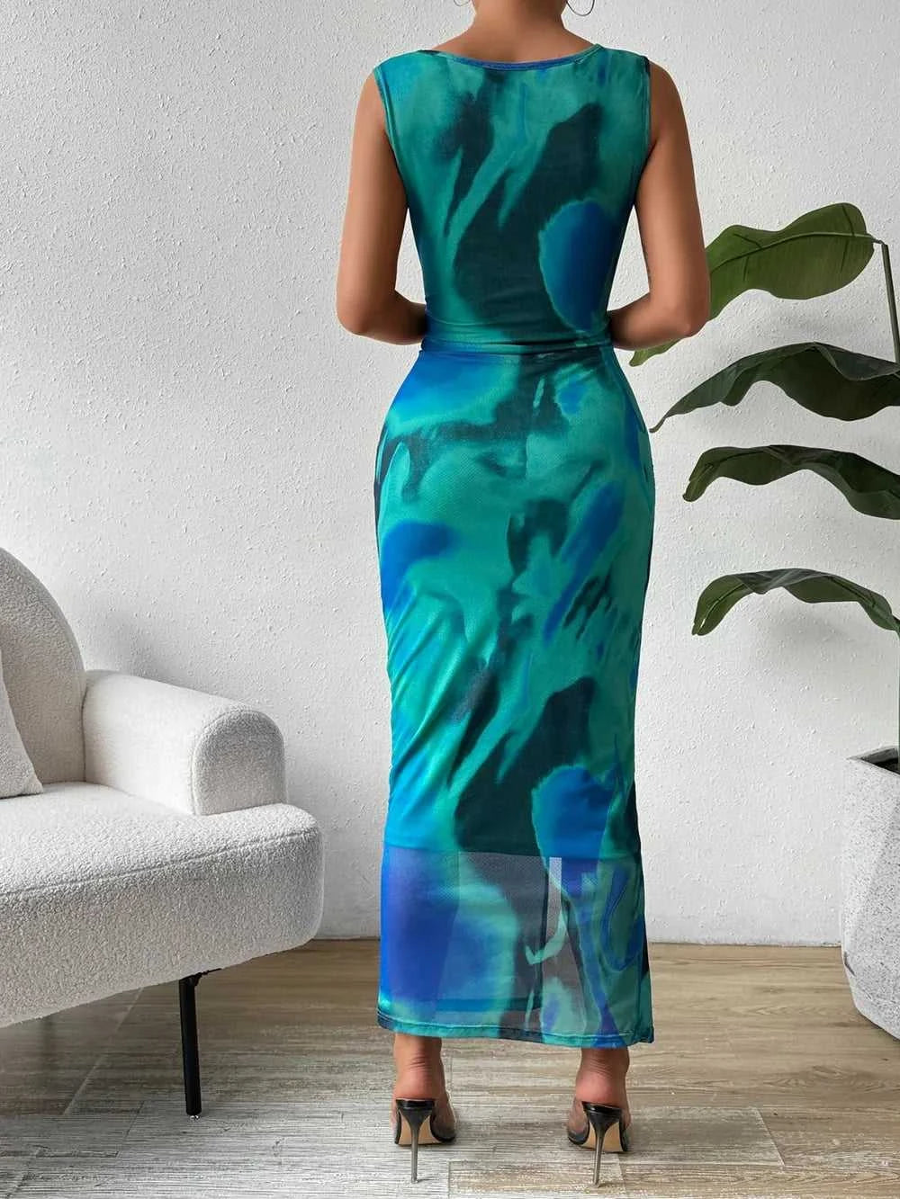 Honey Slit Round Neck Midi Tank Dress 100100998771132 32 Affordable Fashion Under $100 Jerry's Apparel 