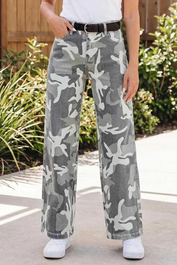 Camo Pattern Cotton Denim Shift Jeans 100100313649907 72 Affordable Fashion Under $100 Jerry's Apparel 