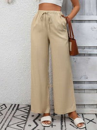 Drawstring High Waist Wide Leg Pants 100100990618349 39 Affordable Fashion Under $100 Jerry's Apparel 