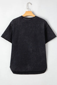 Western HOWDY Steer Head Print Side Slits Loose Fit T Shirt