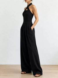 Full Size Halter Neck Wide-Leg Jumpsuit Plus Size 101001857800379 54 Affordable Fashion Under $100 Jerry's Apparel 