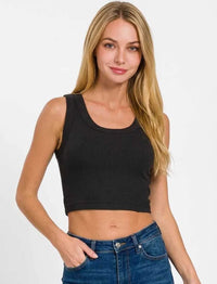 Zenana Ribbed Scoop Neck Cropped Tank Top 100100606591723 18 Affordable Fashion Under $100 Jerry's Apparel 