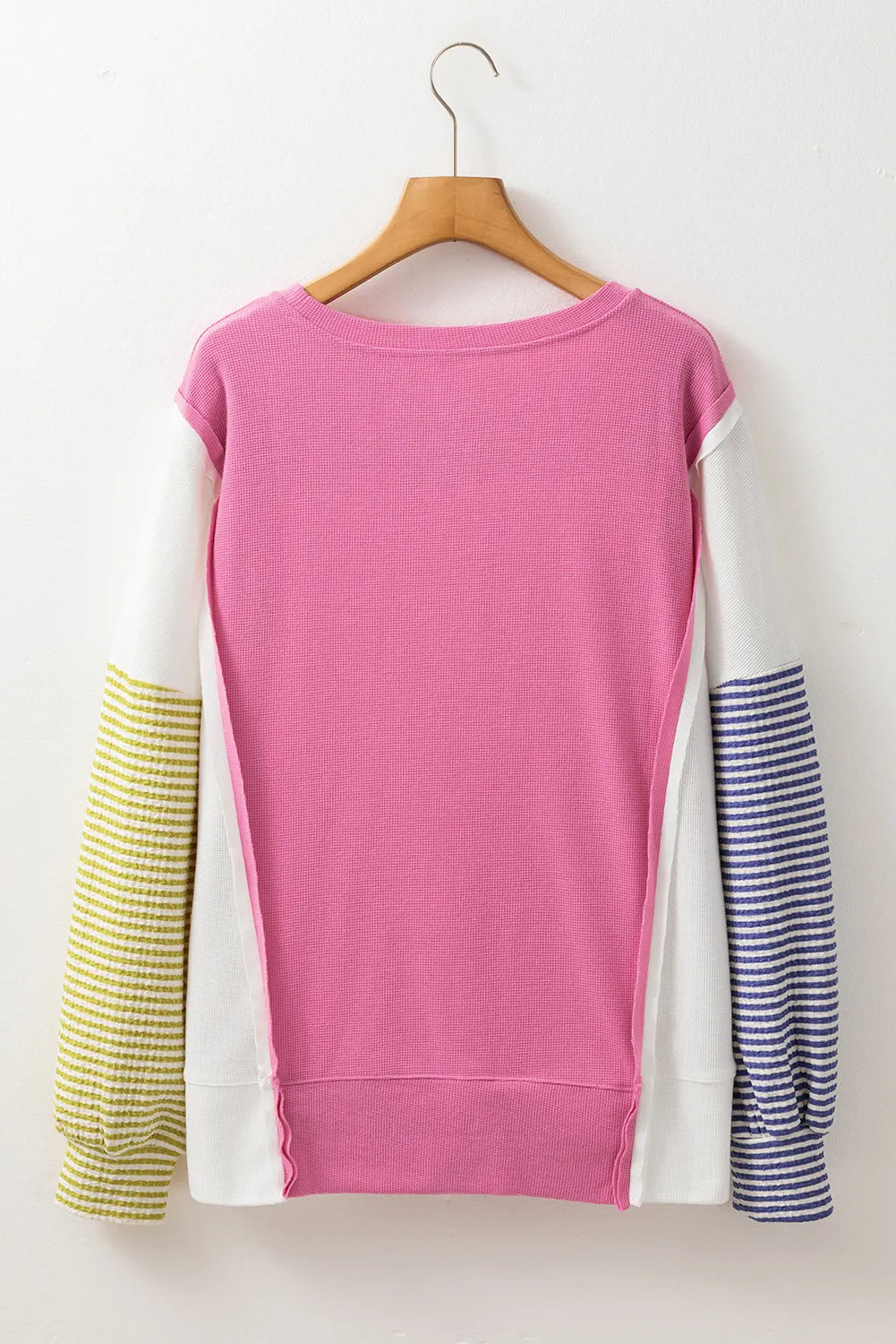 Exposed Seam Contrast Long Sleeve Sweatshirt