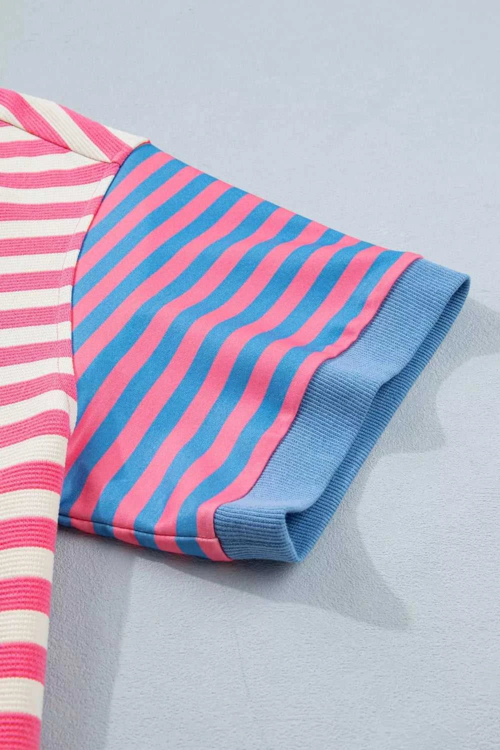 Stripe Contrast Patchwork Short Sleeve Loose Tee 100100172924459 30 Affordable Fashion Under $100 Jerry's Apparel 