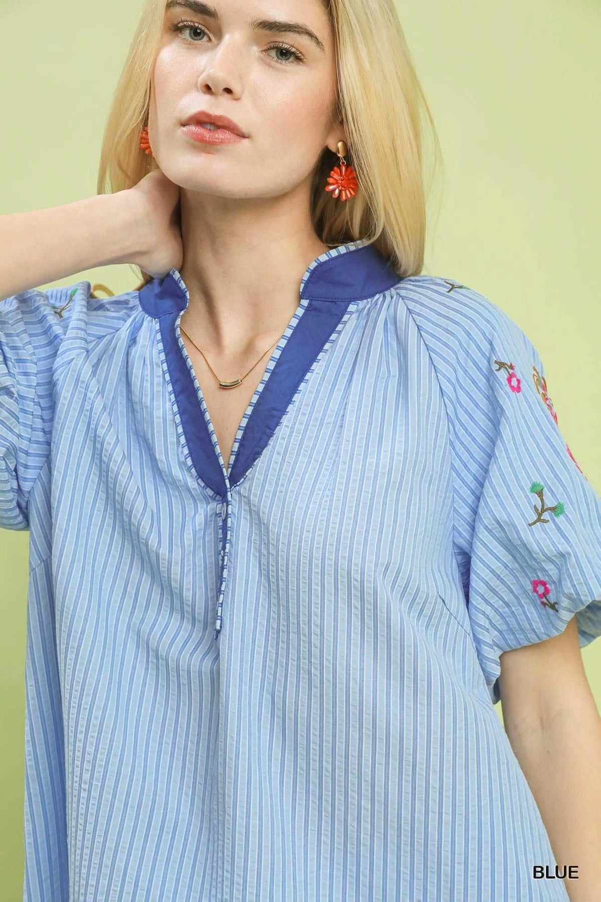 Umgee Embroidered Stripe Top 100100087431055 55 Affordable Fashion Under $100 Jerry's Apparel 