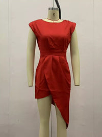Full Size Elegant Asymmetrical Backless Pleated Dress Plus Size 101001993790464 70 Affordable Fashion Under $100 Jerry's Apparel 