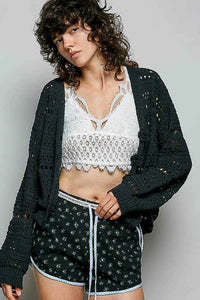 POL Open-Knit Floral Button Cardigan 100100621311311 66 Affordable Fashion Under $100 Jerry's Apparel 