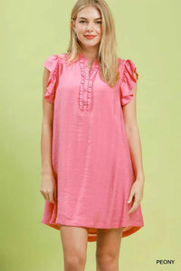 Umgee Ruffle Sleeve Henley Shift Dress 100100962831748 57 Affordable Fashion Under $100 Jerry's Apparel 