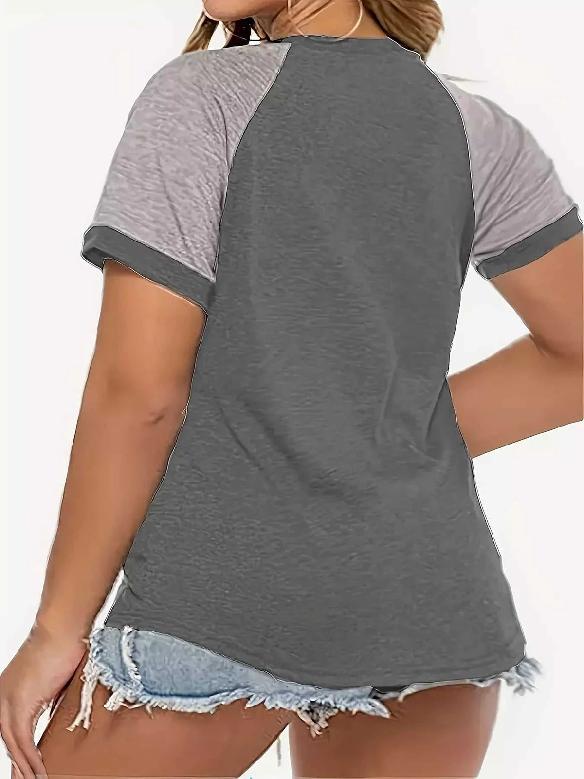 Plus Size Casual Color Block Raglan Sleeve T-Shirt 100100822855703 26 Affordable Fashion Under $100 Jerry's Apparel 
