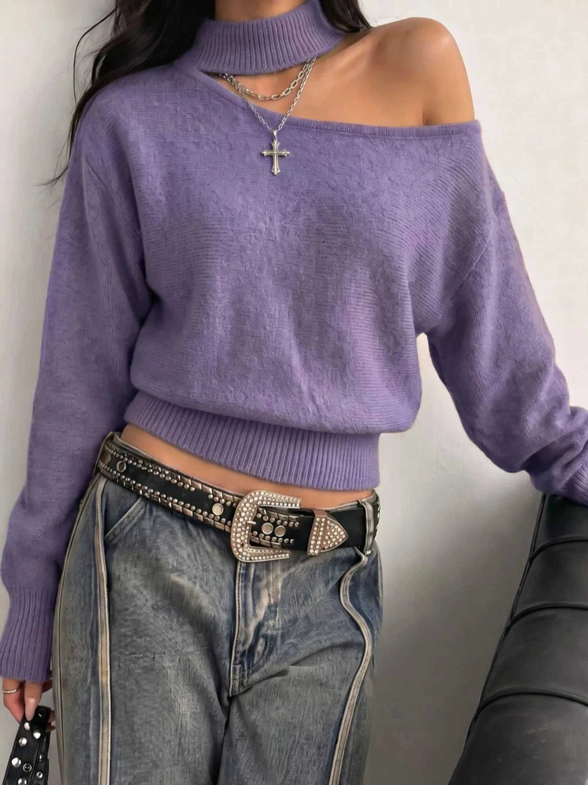 Cold-Shoulder Dropped Shoulder Sweater 101002178198297 31 Affordable Fashion Under $100 Jerry's Apparel 