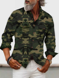 Men's Full Size Camouflage Print Shirt with Dual Chest Pockets Plus Size 104001800860817 48 Affordable Fashion Under $100 Jerry's Apparel 