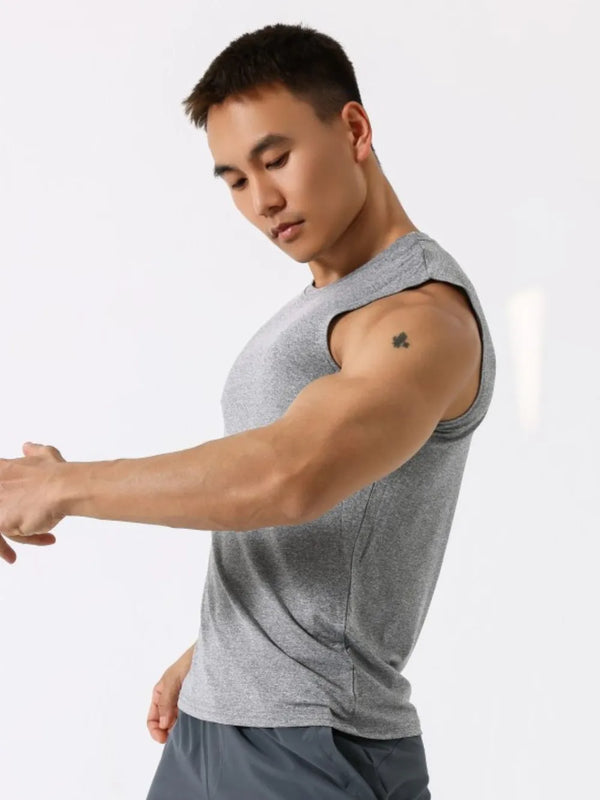 Men's Plus Size Round Neck Active Tank