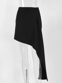 Asymmetric High-Waisted Draped Mini Skirt 100100404736431 40 Affordable Fashion Under $100 Jerry's Apparel 