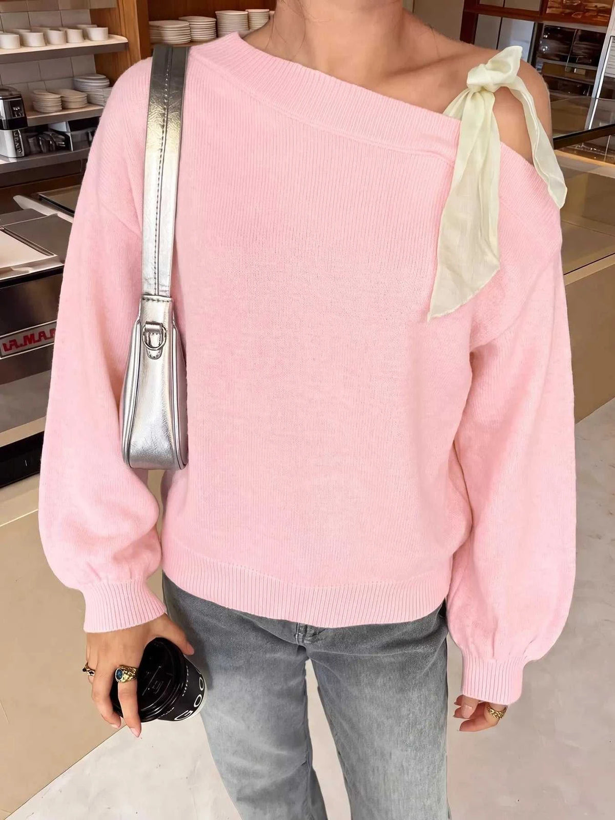 One Shoulder Bow Detail Sweater 100100344453799 43 Affordable Fashion Under $100 Jerry's Apparel 