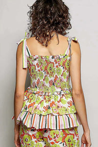 POL Floral Smocked Ruffled Cami with Tie Shoulder Straps 100100869351692 64 Affordable Fashion Under $100 Jerry's Apparel 