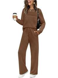 Full Size Casual Long Sleeve Crewneck Top and Drawstring Pants Set Plus Size 100100096071791 46 Affordable Fashion Under $100 Jerry's Apparel 