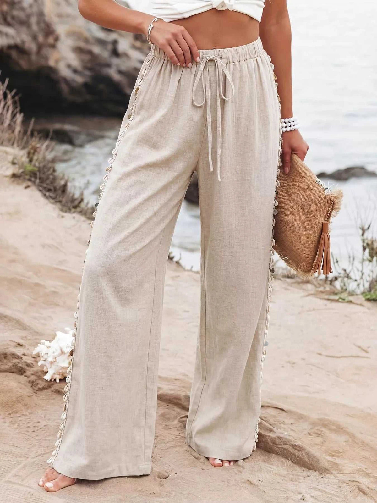 Drawstring Wide Leg Pants 100100457668627 39 Seasonal Fashion Collections Jerry's Apparel 
