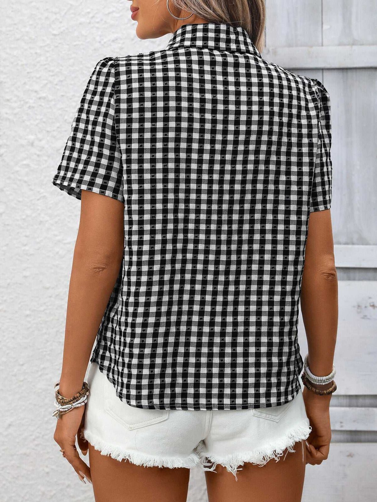 Plaid Button-Up Short Sleeve Shirt 100100054709959 33 Affordable Fashion Under $100 Jerry's Apparel 