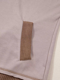 Oversize Waffle Patchwork Exposed Seam Casual Hoodie 100100932078895 56 Affordable Fashion Under $100 Jerry's Apparel 
