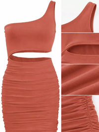 One-Shoulder Cutout Ruched Bodycon Mini Dress 101001098960768 27 Gifts for Her Jerry's Apparel 
