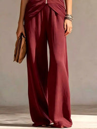 Full Size Zipper Front Tank and Wide-Leg Pants Set Plus Size 101001865169610 58 Women's Pants Set Gifts for Her Jerry's Apparel 