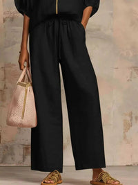 Full Size Zip-Front Top and Wide-Leg Pants Set Plus Size 101001746488777 43 Affordable Fashion Under $100 Jerry's Apparel 