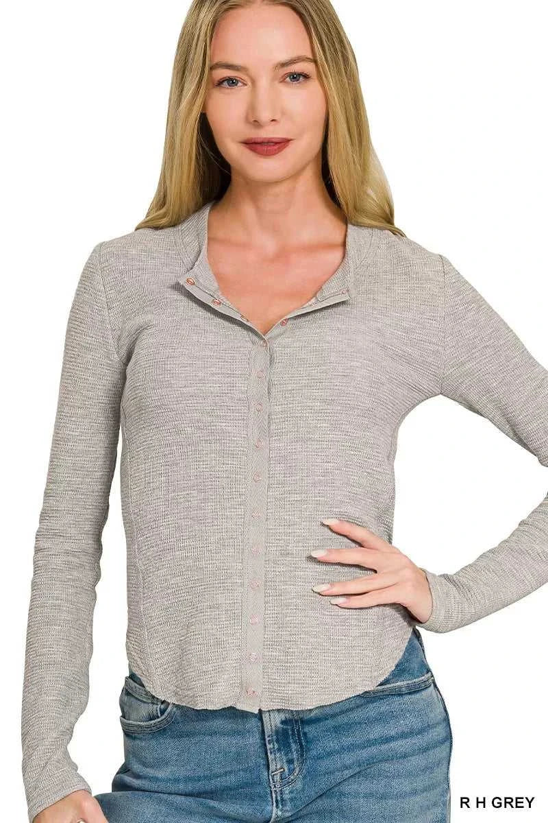 Zenana Double Knit Snap Button Shirts 100100563261230 28 Affordable Fashion Under $100 Jerry's Apparel 