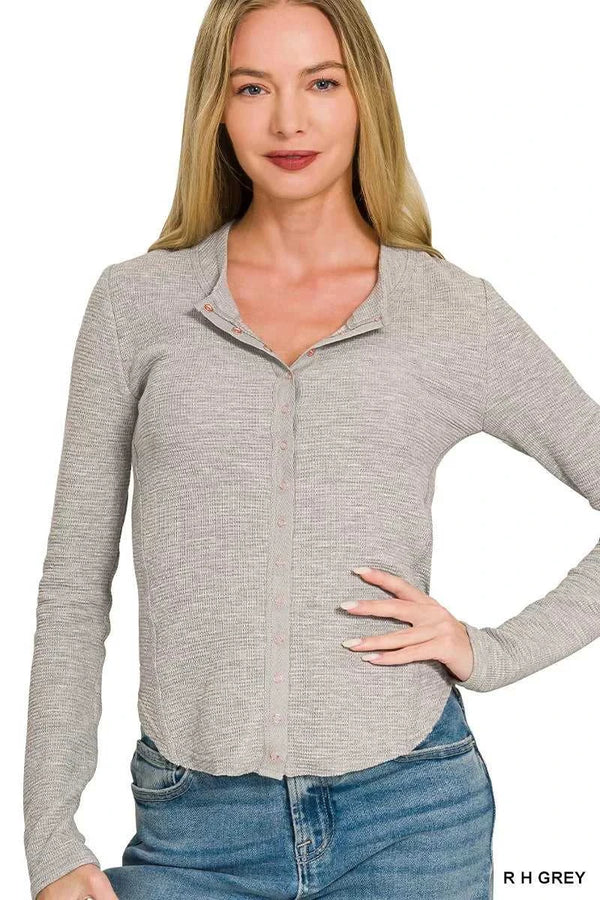 Zenana Double Knit Snap Button Shirts 100100563261230 28 Affordable Fashion Under $100 Jerry's Apparel 