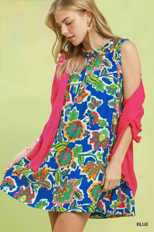 Umgee Abstract Print Sleeveless Shift Dress 100100357001591 53 Gifts for Her Jerry's Apparel 