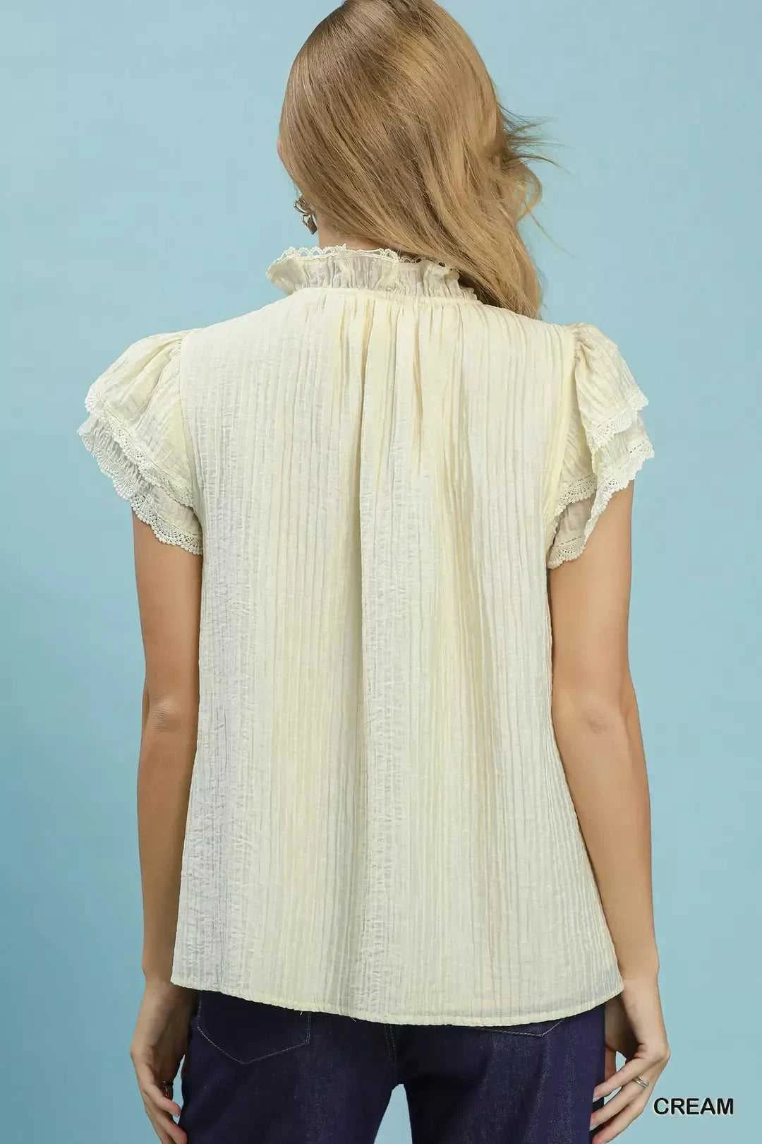 Umgee Lace Trim Ruffle Top 100100979171509 51 Affordable Fashion Under $100 Jerry's Apparel 