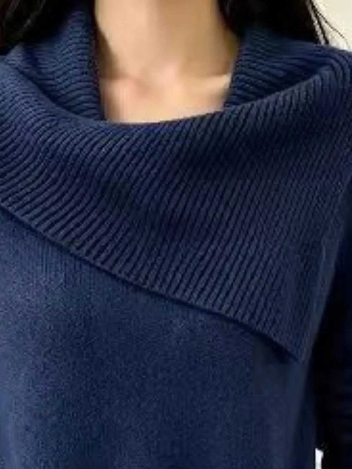 Full Size Asymmetric Ribbed Collar Sweater Plus Size 101002369014194 47 Affordable Fashion Under $100 Jerry's Apparel 