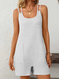 Mandy Scoop Neck Spaghetti Strap Romper with Pockets 100100090511403 24 Affordable Fashion Under $100 Jerry's Apparel 