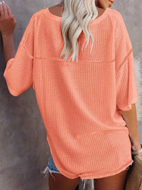 Waffle Knit V-Neck Short Sleeve T-Shirt 100100993990875 26 Affordable Fashion Under $100 Jerry's Apparel 